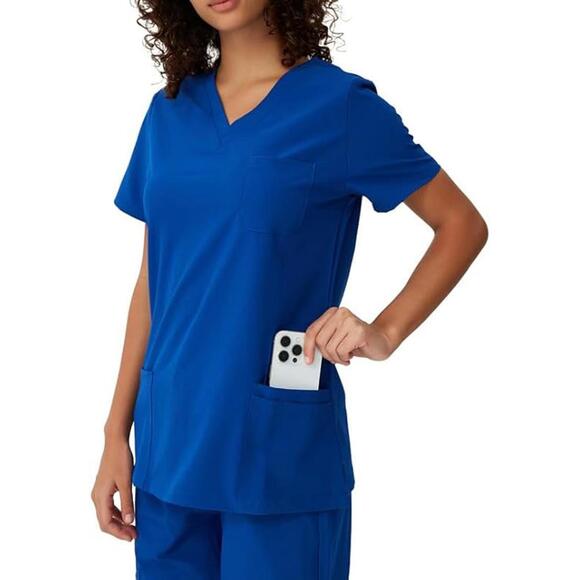 FloralHue Women's Royal Blue Scrub Set with Jogger Pants Size Medium - Picture 11 of 12